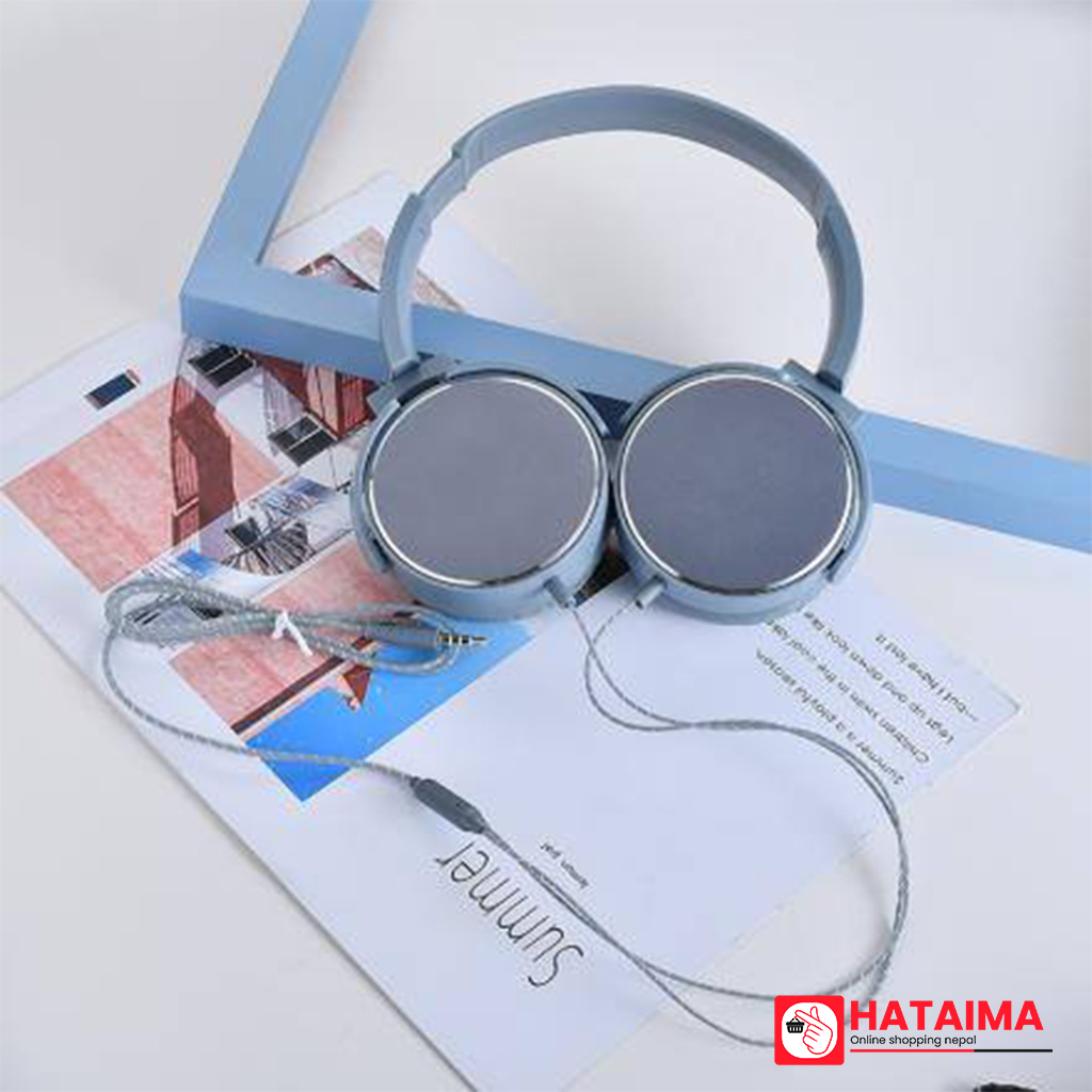 Morandi Series Nordic Style Metal Headphones (Grayish Blue)