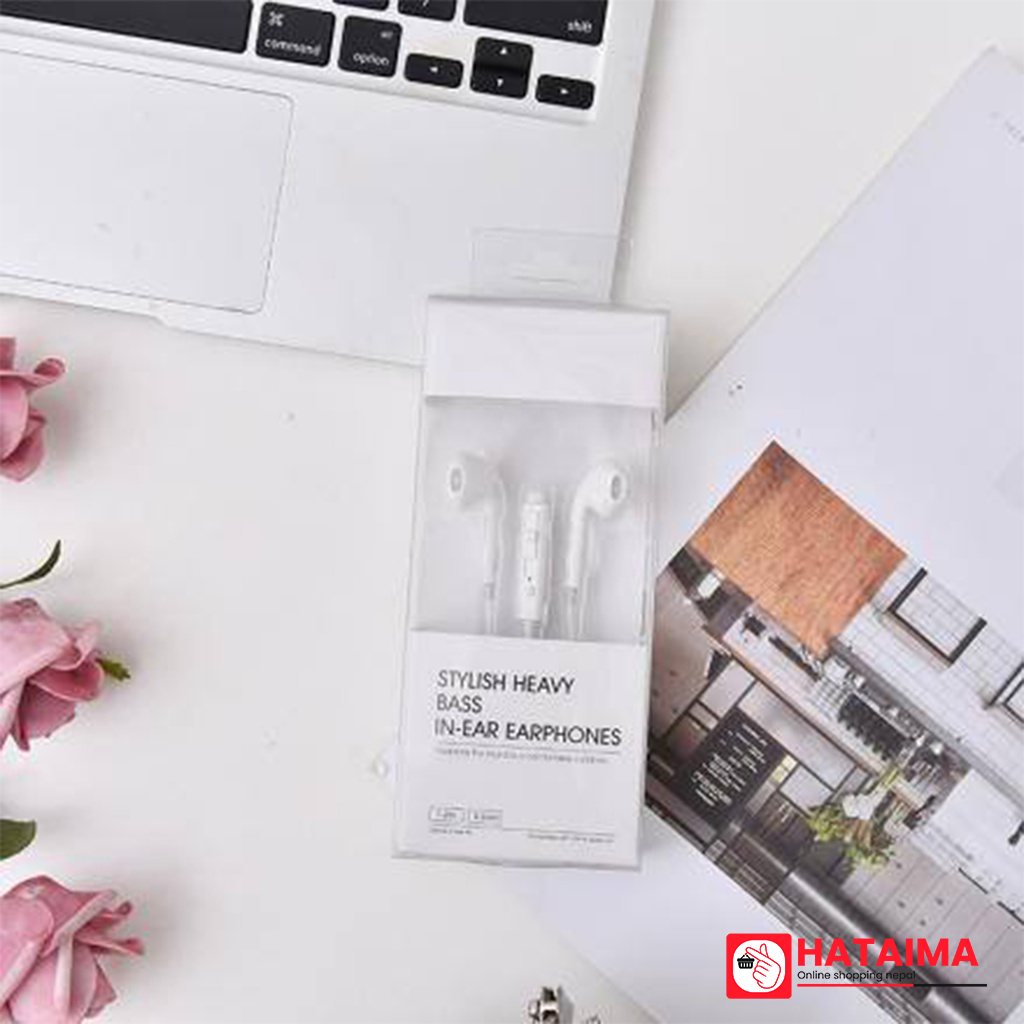 Stylish Heavy Bass In-Ear Earphones-White