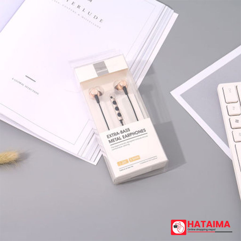 Extra-Bass Metal Earphones (Gold)