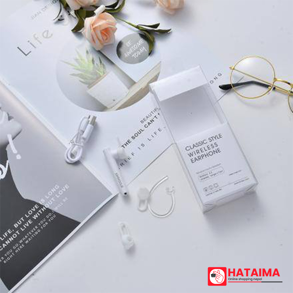 Classic Bluetooth Earphone (Creamy White)